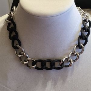 Stainless steel and rubber necklace